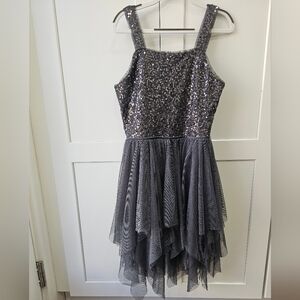 Girl's Cat & Jack Gray Sequin Dress Sz 10/12